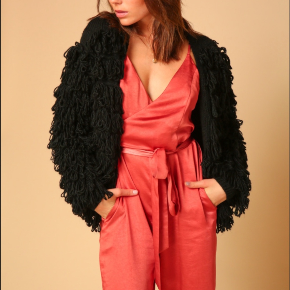 ☆ NEW ☆ Line & Dot Midnight Fringe Cardigan